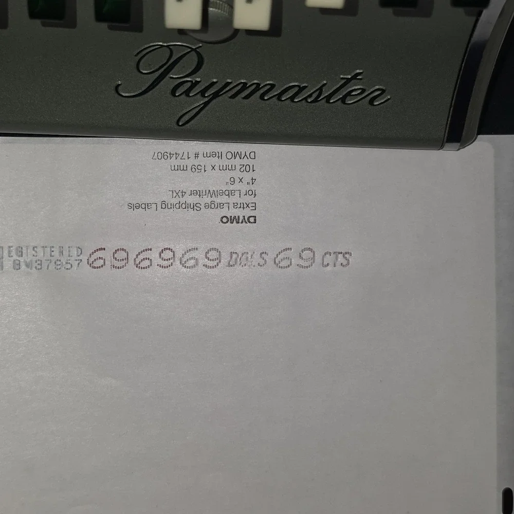 Vintage Paymaster Series Check Writer With‎ Keys MCM Art Deco Accounting